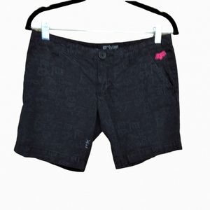 Fox Bermuda shorts black with grey juniors size 1 or women's XS